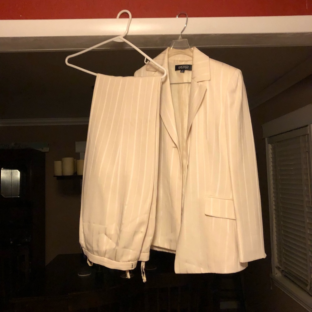 Ladies Dressy Striped Pants Suit